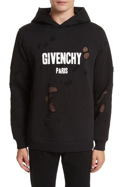 givenchy cropped distressed hoodie.